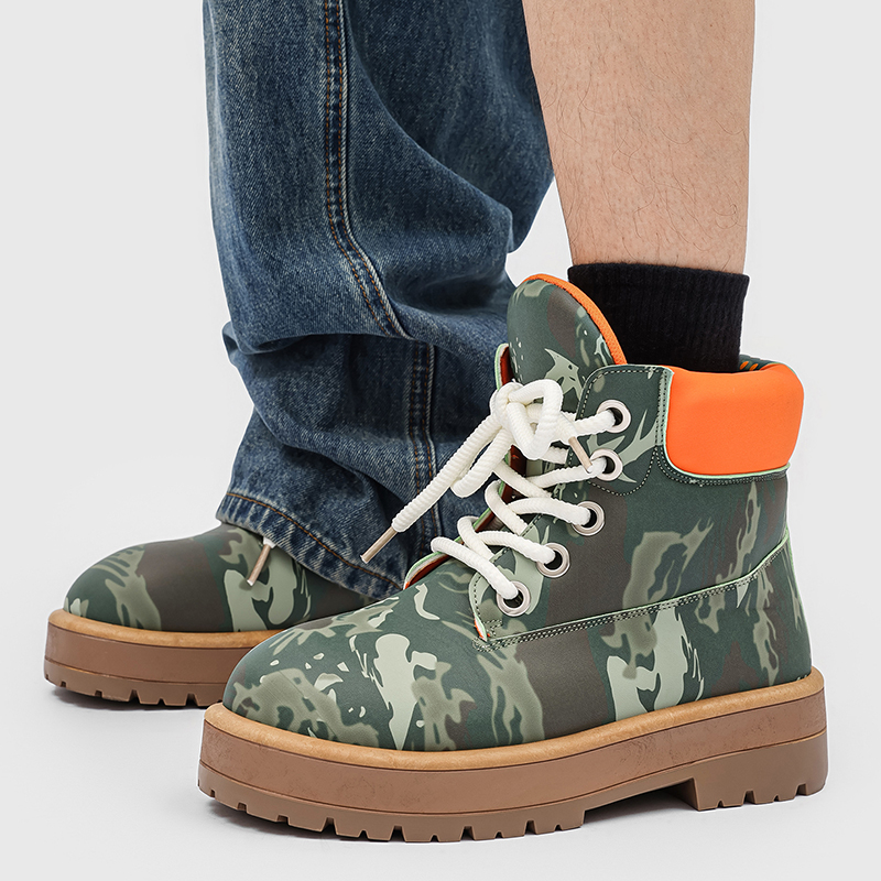 Leather Work Fabric - Nieuwe Geelbruine Boot Security Enkellaarzen Heren
