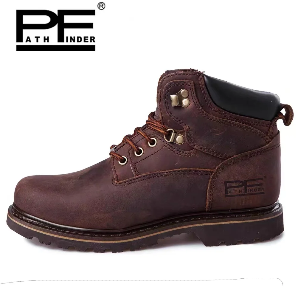Leather Work Fabric - Pf Herenmode Echt Leer Motorlaarzen Halverwege