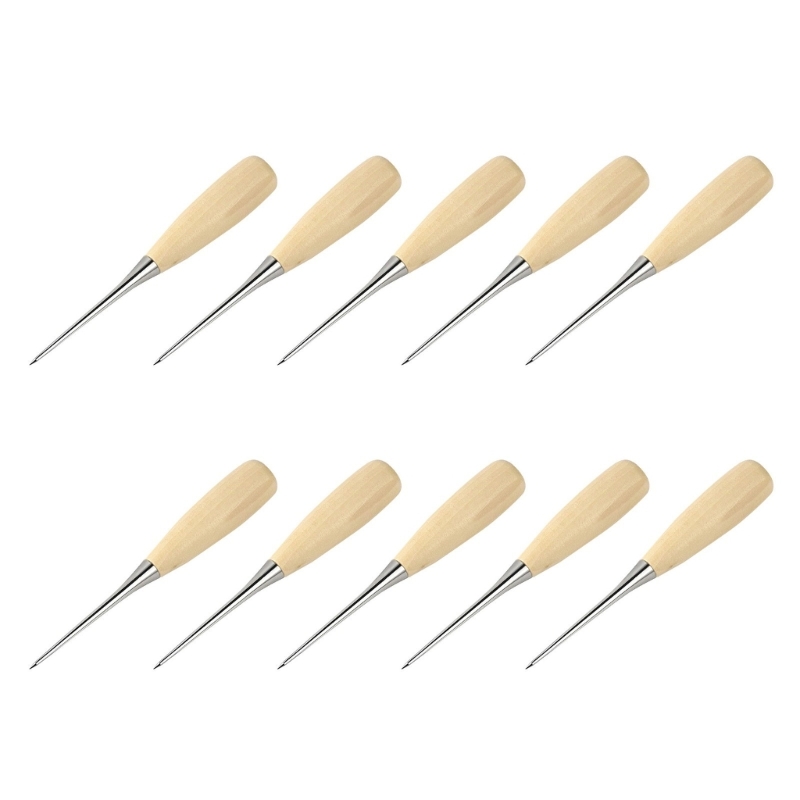 Leatherwork Awl - Leerbewerkingsgereedschap 5 Priem Set Houten handvat