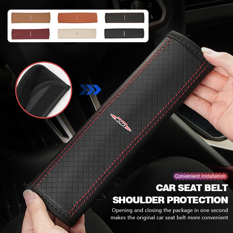 Leather Work For Car - Lederen Autogordel Protector Pad Schouderriem Cover