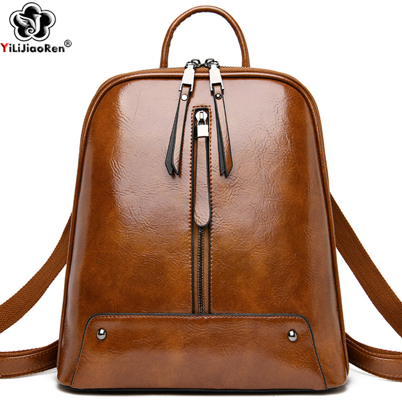 Leatherwork Wallet - Vrouwen Lederen Rugzak Fashion Rugzak Portemonnee