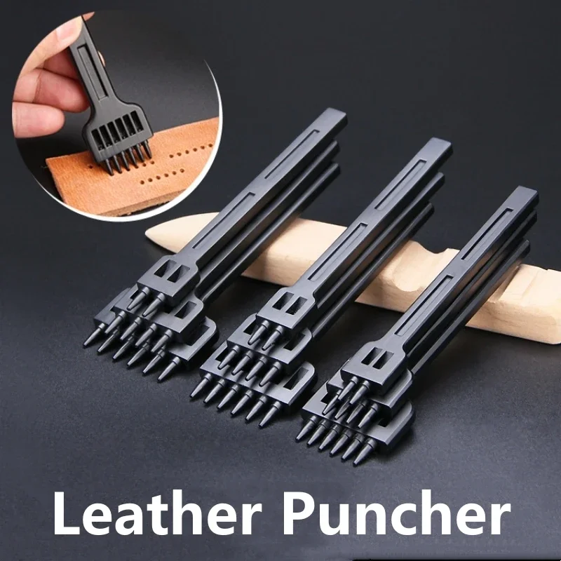 Leatherwork Awl - 3 Stks/set Lederen Puncher Diy Zwart