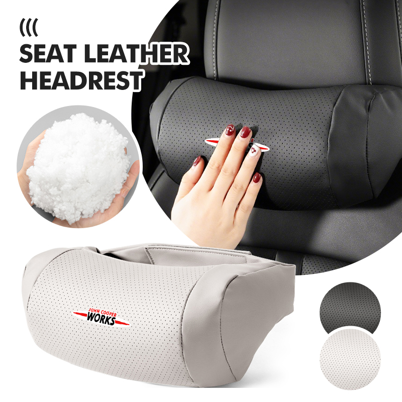 Leather Work For Car - Lederen Auto Hoofdsteun Neksteun Kussen Lendensteun