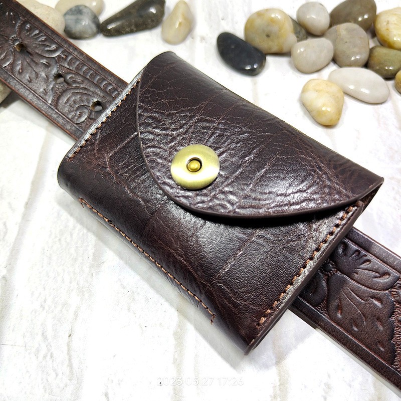 Leatherwork Wallet - Blongk Mini Heuptas Dunne Riem Pak