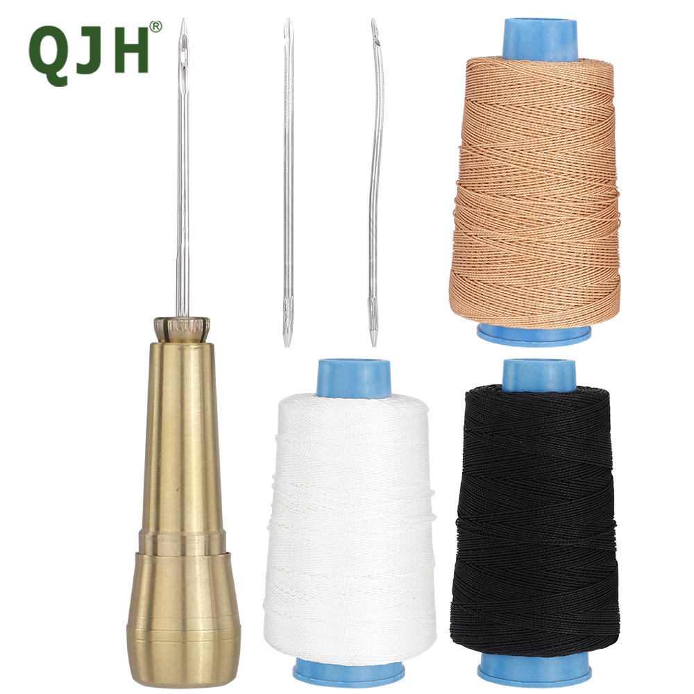 Leatherwork Awl - Canvas lederen naaipriemnaald met koperen handvat,