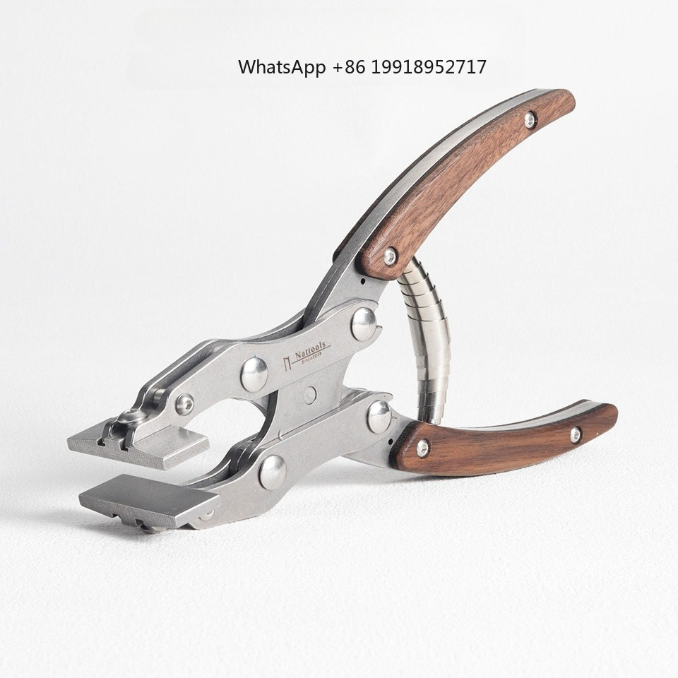 Leatherwork Hand Press - Leren platte tang van roestvrij staal,