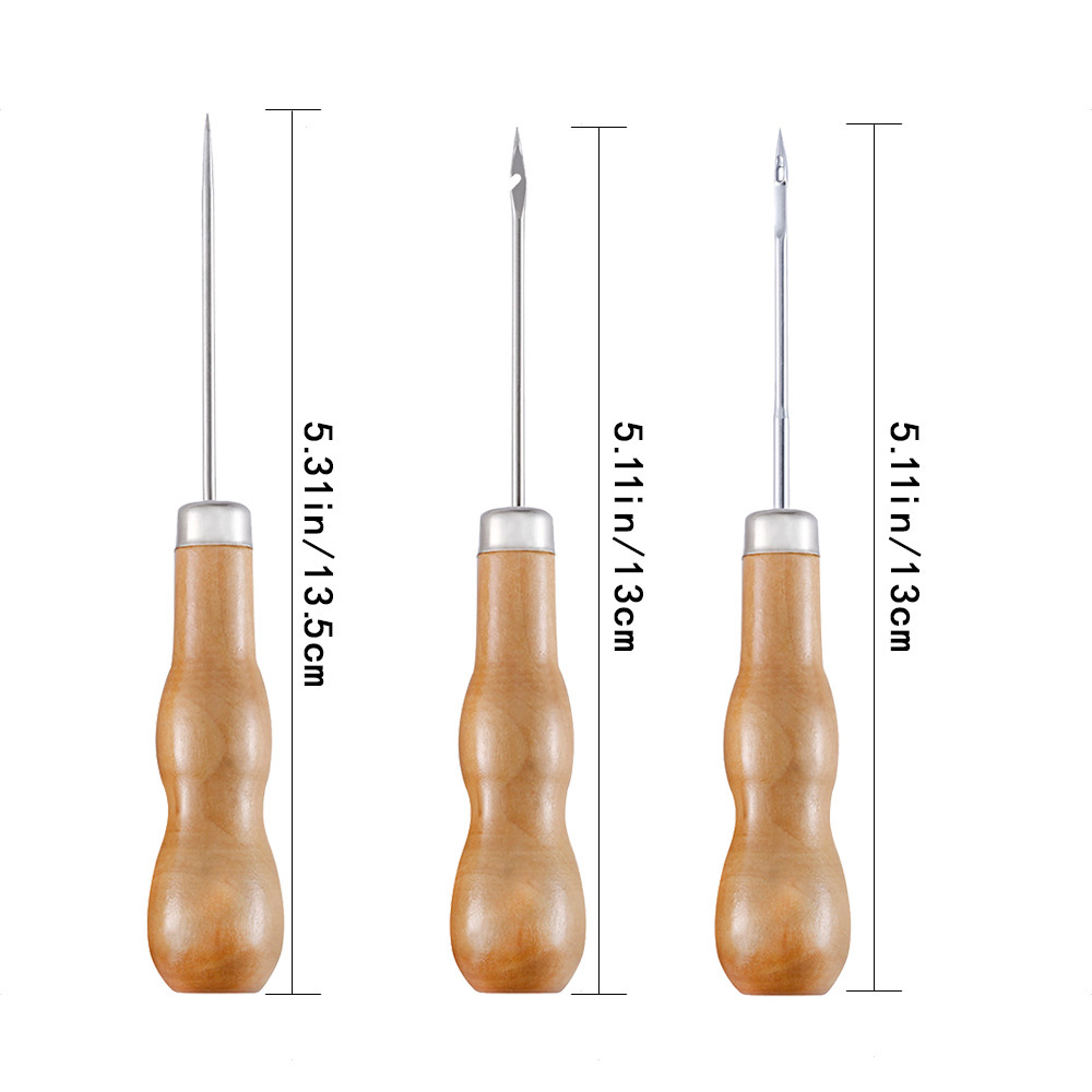Lederen priem houten handvat p - Leatherwork Awl recensie en prijs