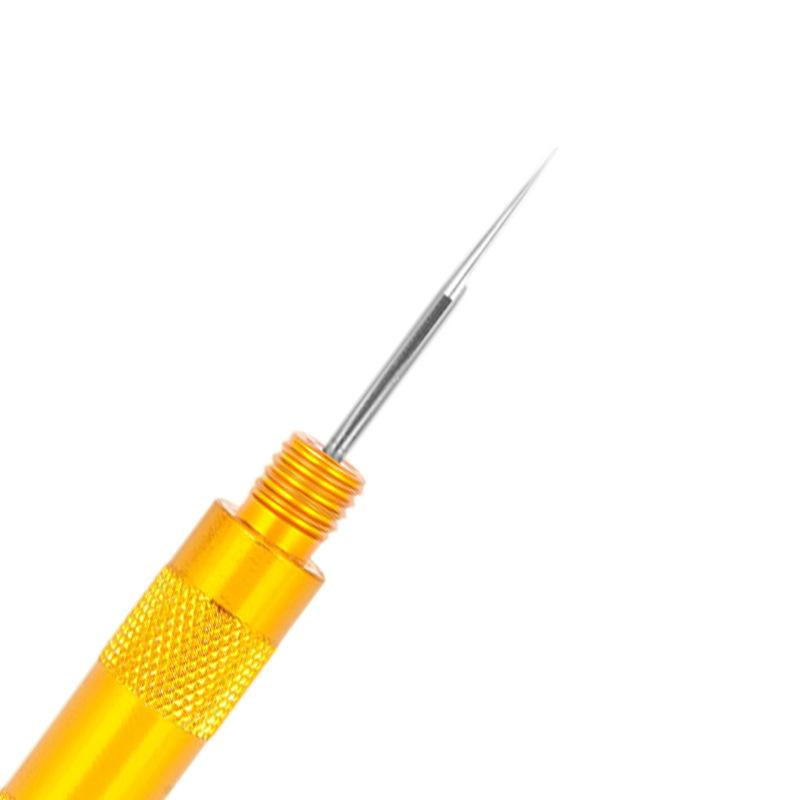 Mini lederen naaipriem gereeds - Leatherwork Awl recensie en prijs